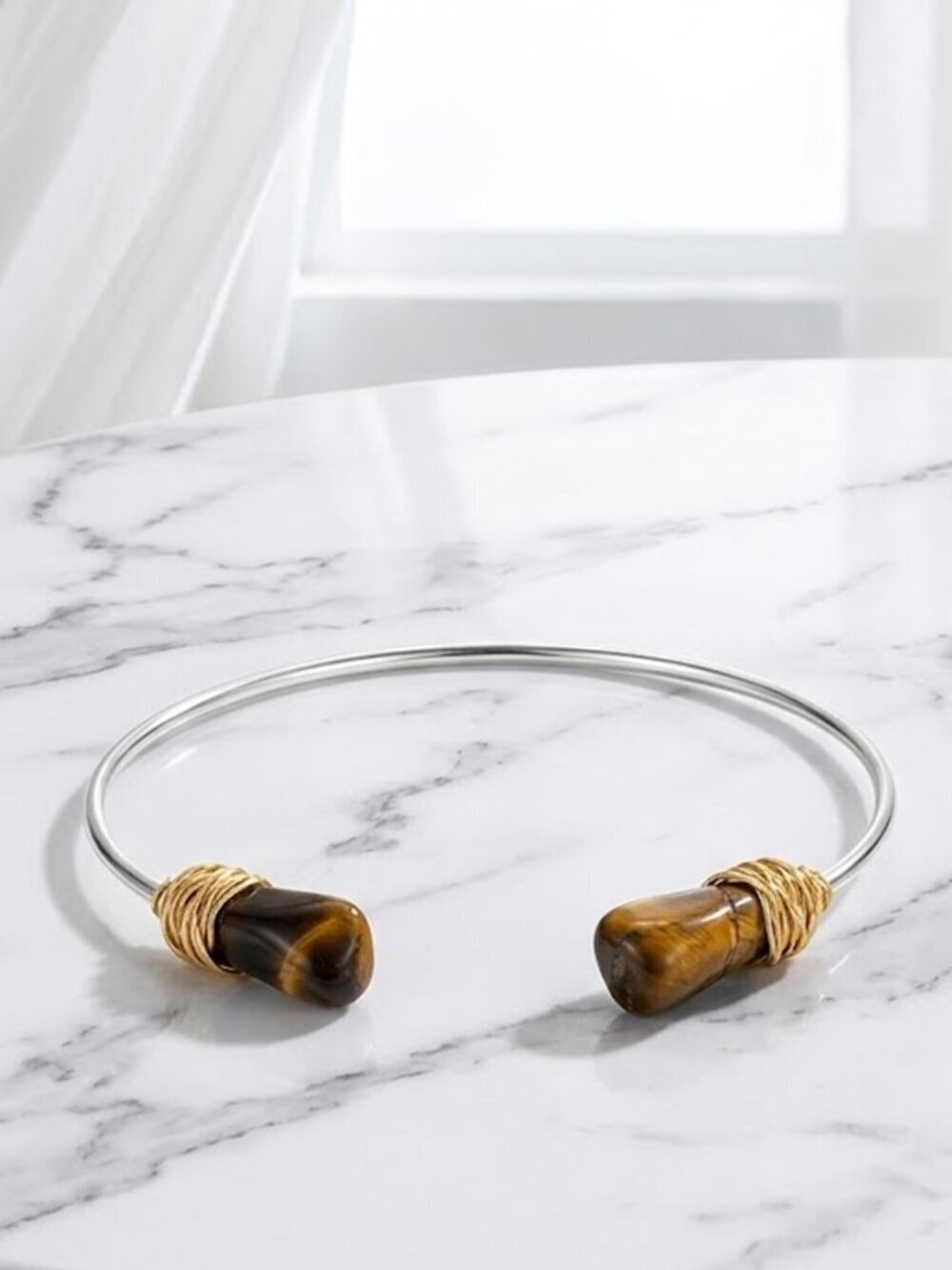 Brown Stone Pattern Fashionable Ladies Stone Bracelet